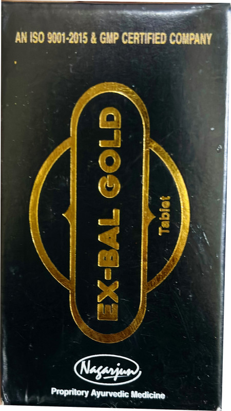 Nagarjun Ex-Bal Gold Tablet with Swarna Bhasm for Stamina, Vitality & Strength |10 each(20 Tablets)
