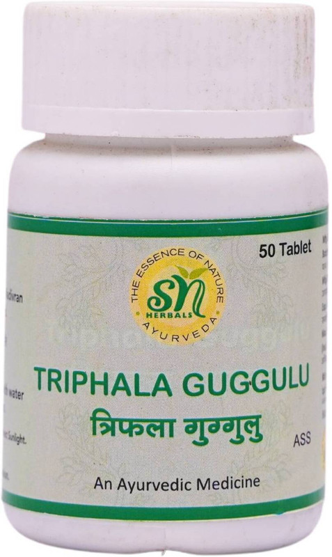 SN HERBALS Triphala Guggulu Ayurvedic Herbal Tablets for Wellness(50 Tablets)