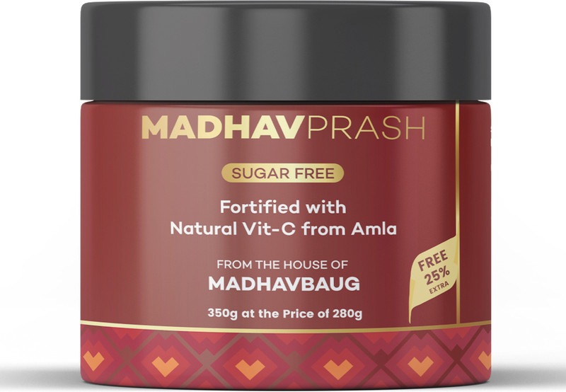 Madhavprash Sugar-Free Heart Ka Chyawanprash with Vit C & Summer Friendly 40+ Herbs(350 g)