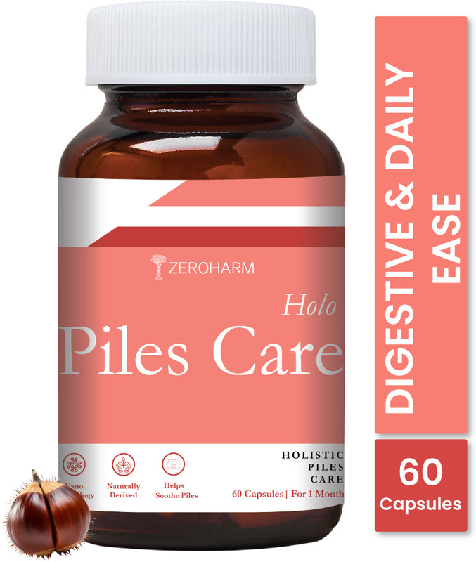ZEROHARM Holo Piles Care - Digestive Ease, Piles Comfort, Gut Health & Relief Support(60 Capsules)