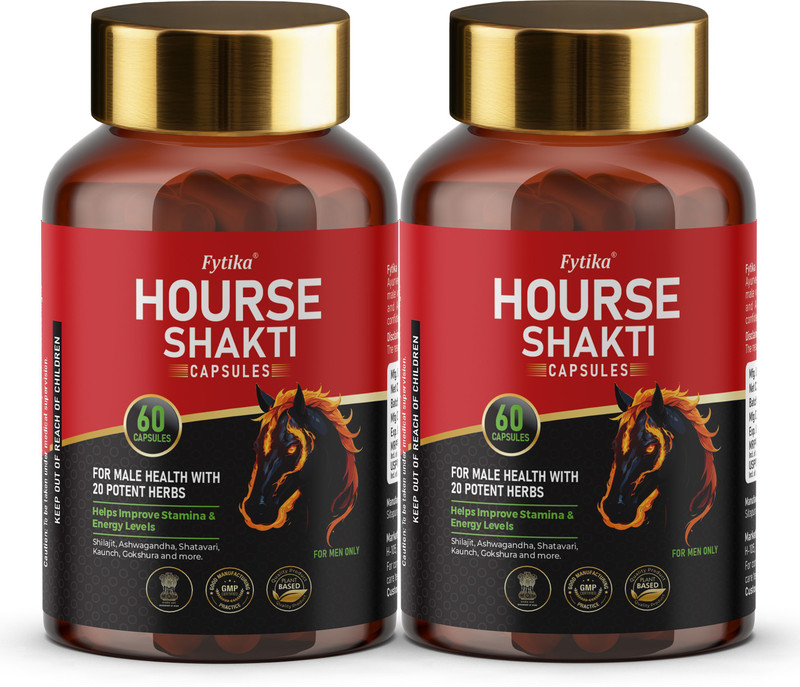 FYTIKA Hourse Shakti Capsules for Men | Stamina & Strength Booster (Pack of 1)(60 Capsules)