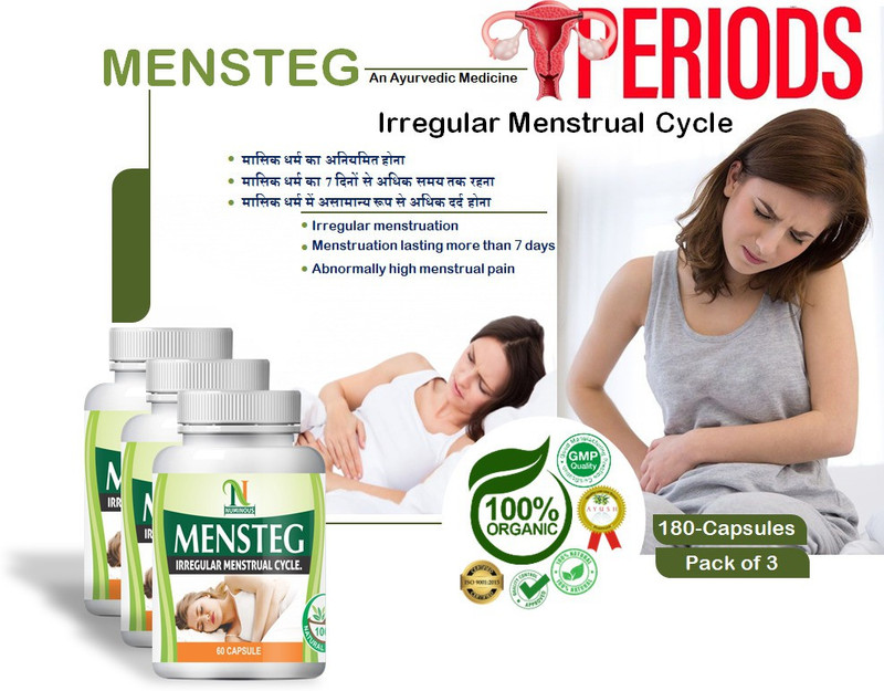 Numinous MENSTEG Ayurvedic Medicine, for Women/Girl, Irregular periods,Pack of 3,180-caps(Pack of 3, 180 Capsules)