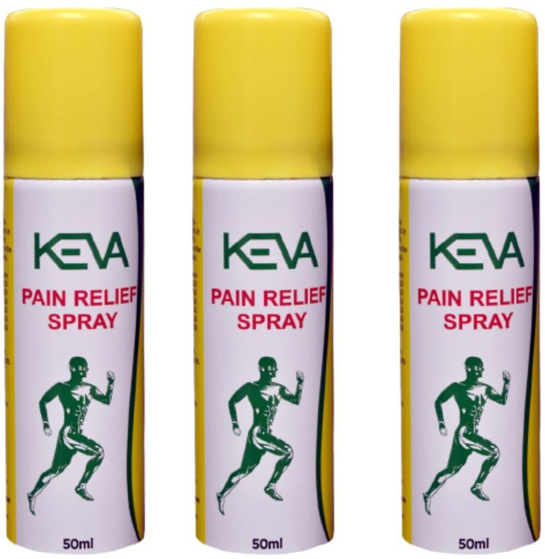 KEVA Pain Relief Spray for Back Pains, Muscle, or Overall Body Pain (Pack Of 3x50ml)(Pack of 3, 150 ml)