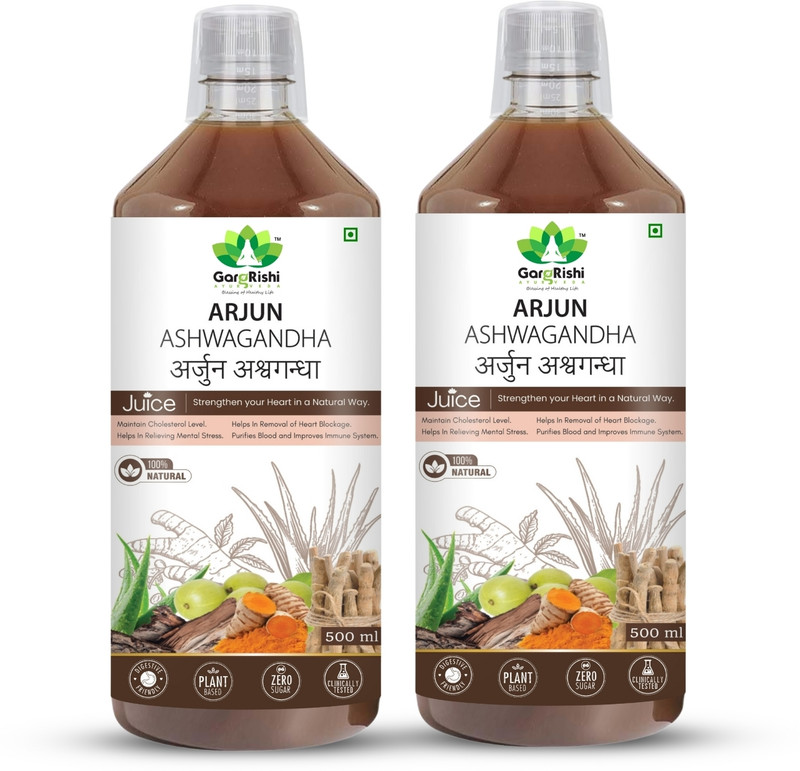 GargRishi Arjuna Ashwagandha Ras (Sugar Free) | Anti Heart Blockage & Cholesterol Care(500 ml)