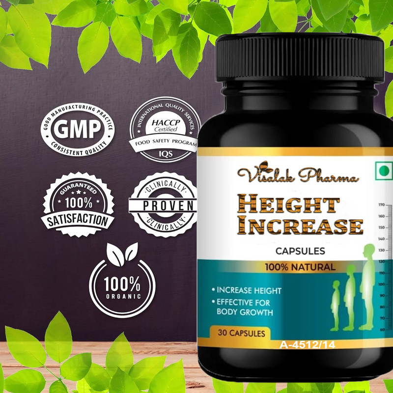 visalak pharma Height Gainer- Height Growth 60veg Capsule Powerful herbal formula PACK-1(60 Capsules)