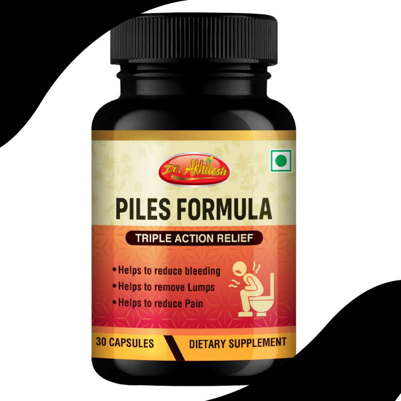 Dr.Akhilesh Herbal Piles Formula Capsules Reduces Bleeding, Burning & Discomfort(30 Capsules)