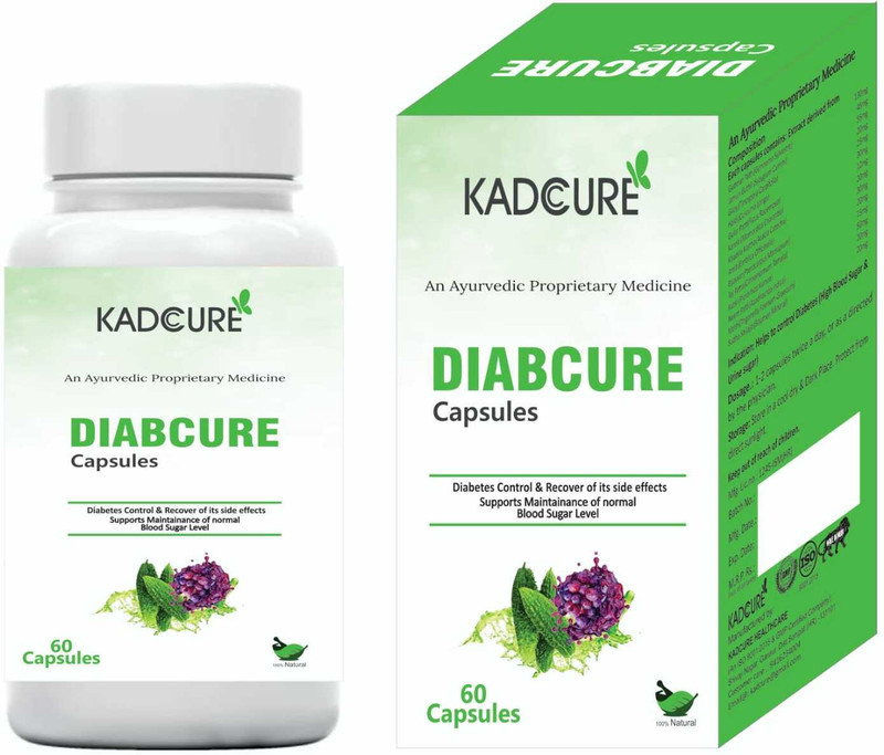 Kadcure Diabcure ayurvedic Capsule for control Blood Sugar & Urine Sugar | 60 count(60 Capsules)