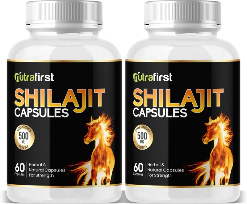 NutraFirst Shilajit Capsules For Energy, Strength, Power & Stamina(Pack of 2, 120 Capsules)