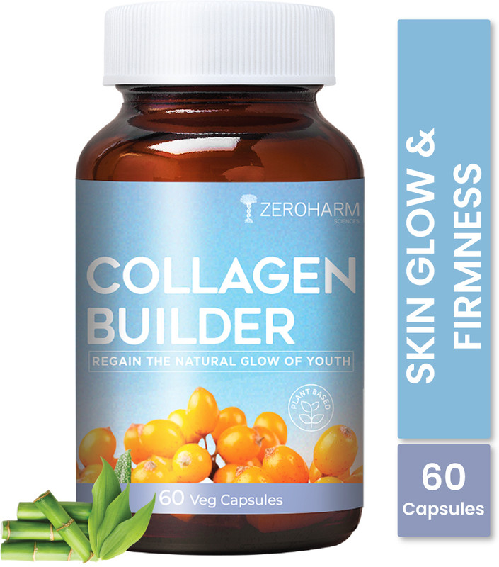 ZEROHARM Collagen Builder for Skin Glow,Firmness, Radiance, Hair Strength & Healthy Aging(60 Capsules)