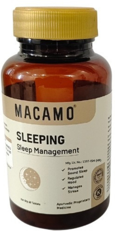 Macamo Sleeping Tablet | Relieves Stress & Anxiety | Improves Sleep Cycle(60 Tablets)