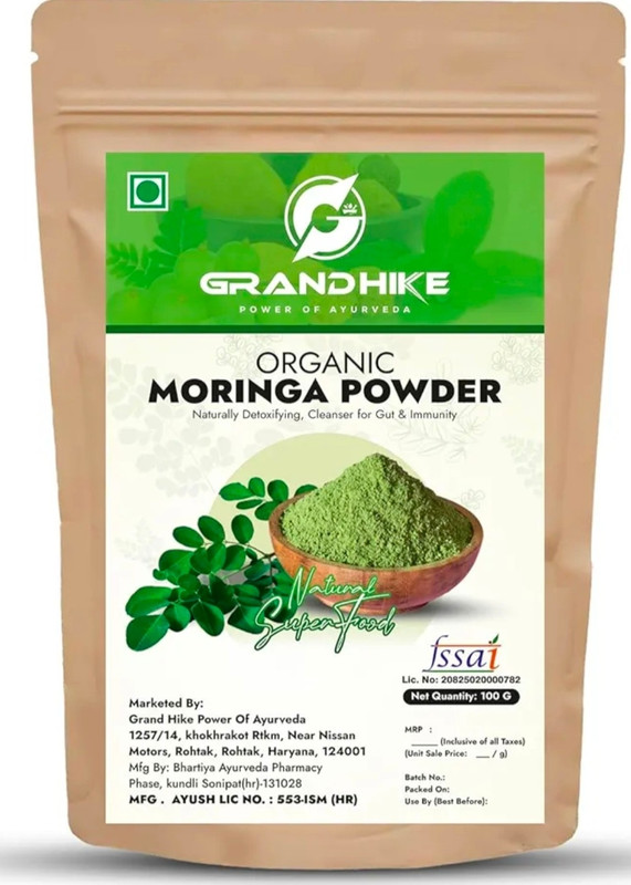 Grand Hike Organic moringa powder churn super food for all age(100 ml)