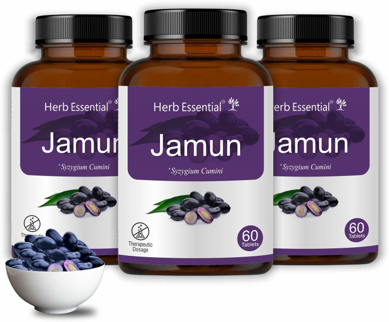 Herb Essential Jamun Tablet 500mg, 60's(Pack of 3, 180 Tablets)