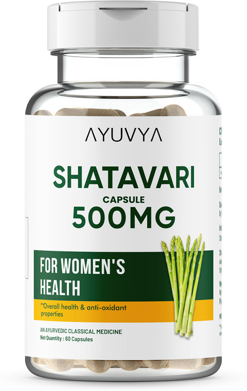 Ayuvya Shatavari Capsules, Transform Your Health, Enriched with Pure Shatavari Powder(60 Capsules)