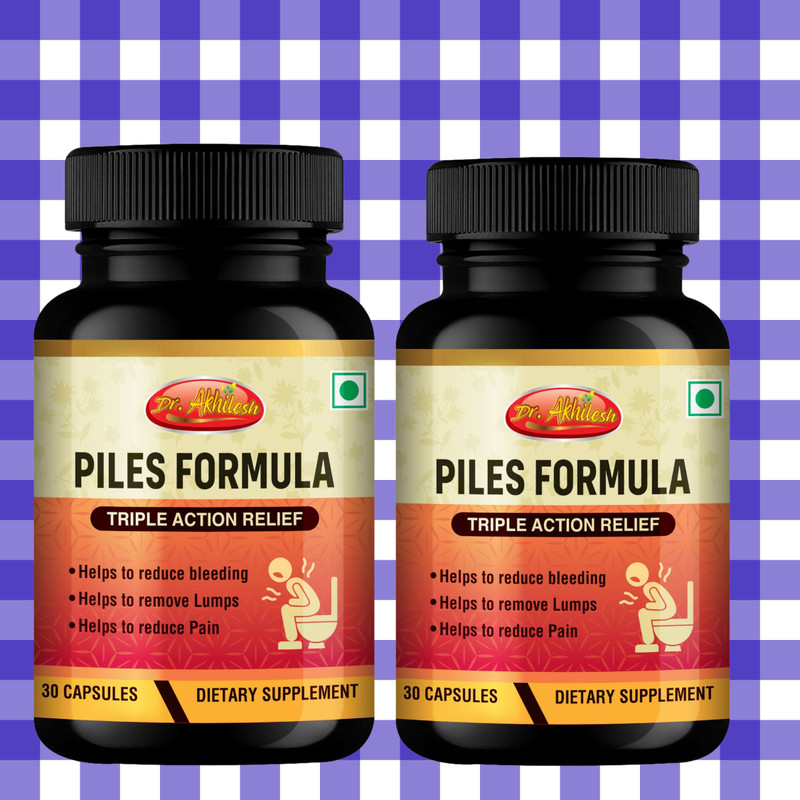 Dr.Akhilesh Piles Formula Capsules Pack of 2 for Digestive Balance & Daily Comfort(Pack of 2, 60 Capsules)