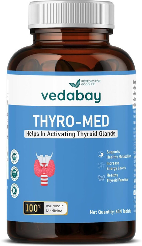Vedabay Thyroid Ayurvedic Medicine, 60 Thyroid Supplement Tablets, for Indigestion(60 Tablets)