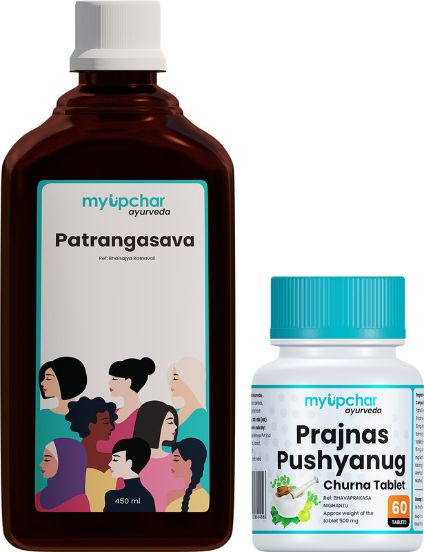 myupchar ayurveda Patrangasava Hormonal Imbalance Tonic 450 Ml With Prajnas Pushyanug 60 Tablets(Pack of 2, 60 Capsules)