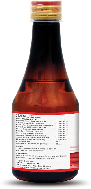 Shelter Banatone Syrup-Enhances Memory, Reduces Stress & Fatigue-200 ML(200 ml)