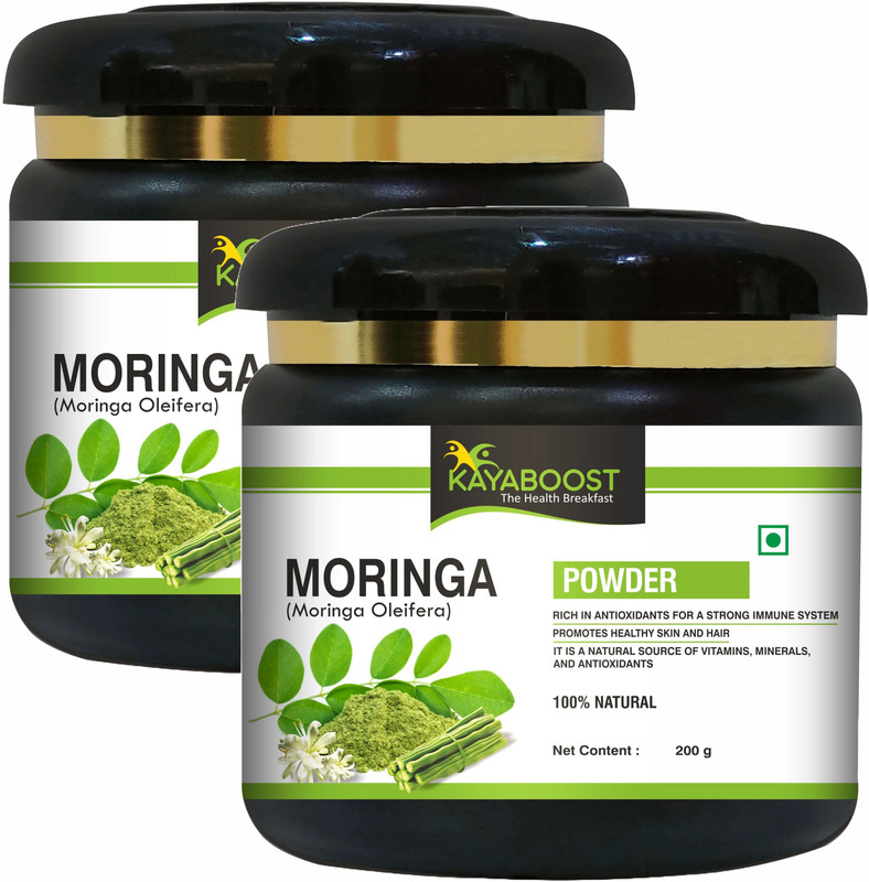 KAYABOOST Organic Moringa Powder | Pure Drumstick Leaves | Natural Energy & Nutrients(Pack of 2, 400 g)