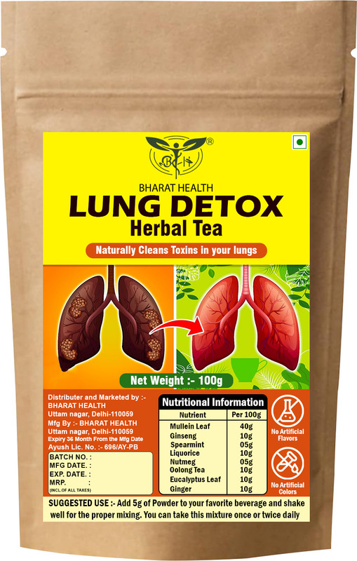 BHARAT HEALTH LUNG DETOX HERBAL TEA NATURALLY CLEANS TOXINS IN YOUR LUNGS(100 g)