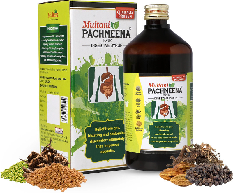 Multani Pachmeena Tonik Digestive Syrup | Relief From Gas & Bloating - 450ml(450 ml)