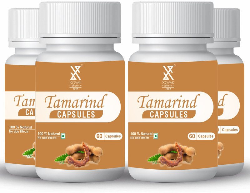 xovak pharma Organic Tamarind Capsules For Digestion, Ageing, Blood pressure and Cholesterol(Pack of 4, 240 Capsules)
