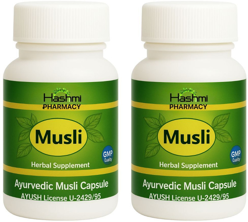Hashmi Pharmacy Musli Energy Capsule For Men Power & Energy | Natural Power | Self-Satisfaction(Pack of 2, 40 Capsules)