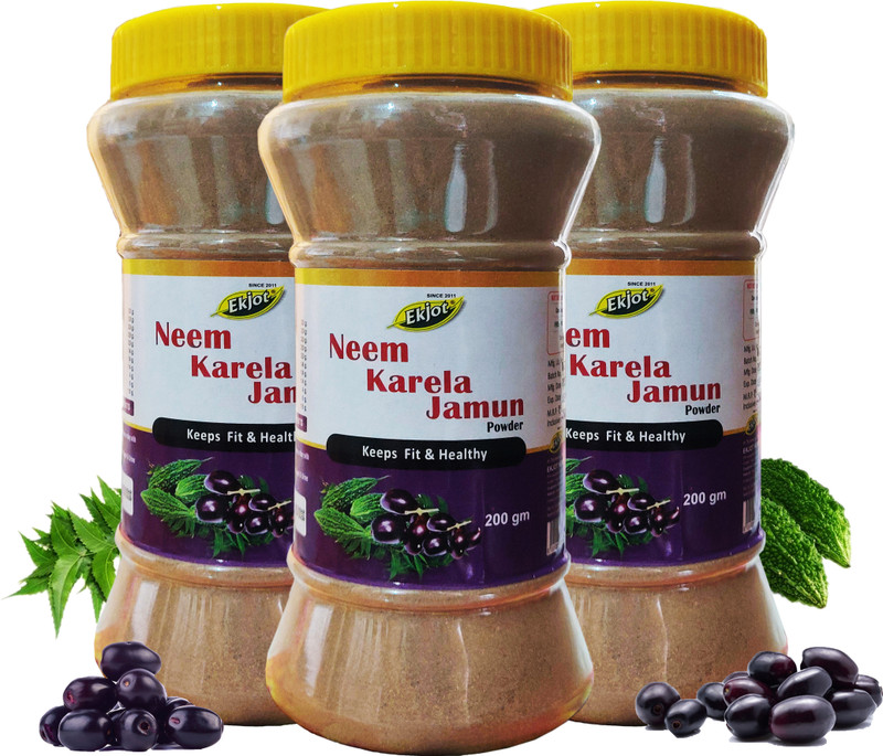 Ekjot Neem Karela Jamun Powder 200g(Pack of 3, 600 g)