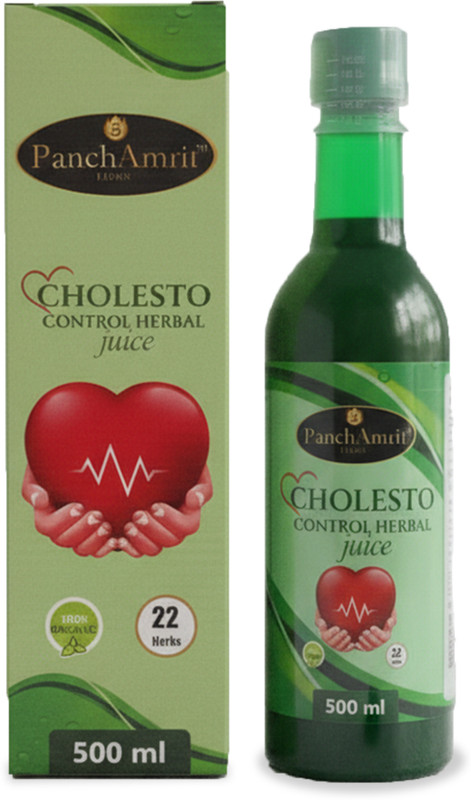 PanchamritHerbs Ayurvedic Cholesterol Control Juice for Heart Health Support, Herbal Formula(500 ml)