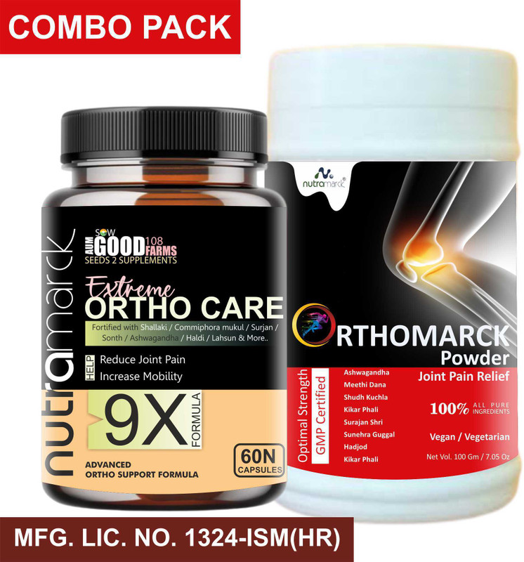 NUTRAMARCK Ortho Care Combo | Joint Pain Relief | Mobility & Flexibility Booster| Ayurvedic(60 Capsules)