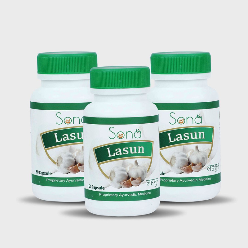 SONA HEALTH CARE sona lasun garlic capsules -60 capsules ( Pack of 3)(Pack of 3, 180 Capsules)