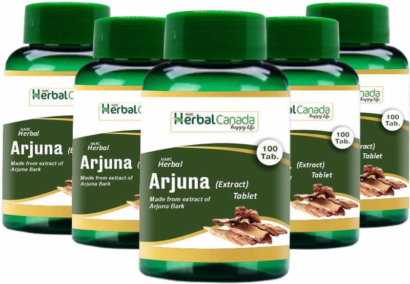 Herbal Canada Arjuna Tablets | Maintains Healthy Heart Functions - 100 Tablets - Pack of 2(Pack of 2, 200 Tablets)