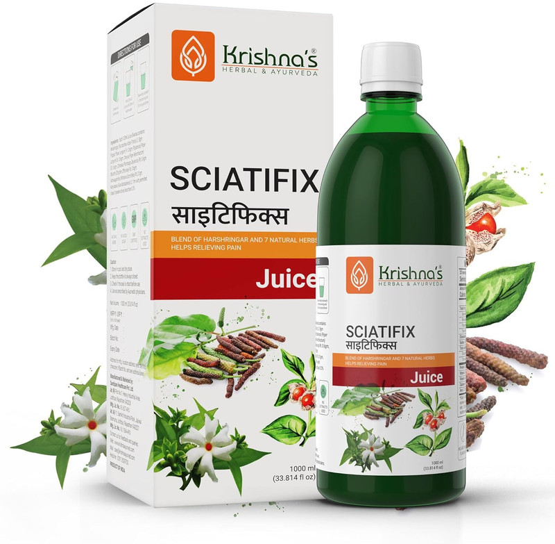 Krishna's Herbal & Ayurveda Sciatifix Herbal Juice Good Source of Calcium | Strengthens Bones and Muscles(1000 ml)