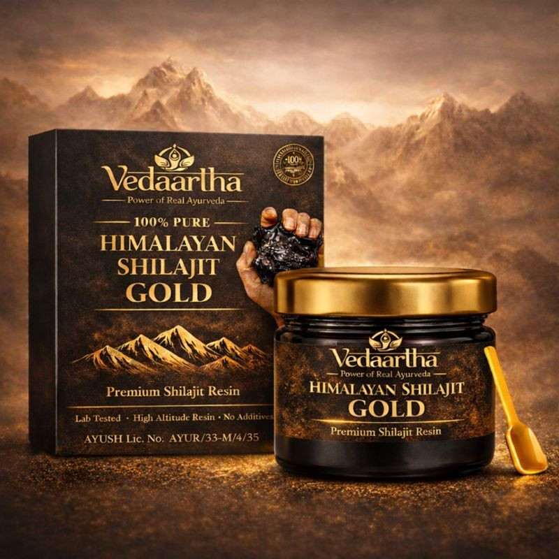 Vedaartha Shilajit Gold Resin | High Altitude Shilajit | Premium Ayurvedic Supplement(20 g)