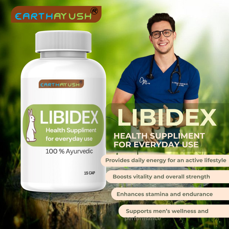 earthayush LIBIDEX / daily energy supplemenT /ayurvedic energy capsule/ 30 CAP PACK OF 1(15 Capsules)