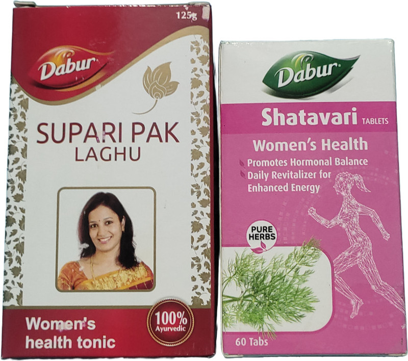 Dabur SUPARI PAK LAGHU+SHATAVARI TABLETS (WOMEN HEALTH PACK)(125 g, 60 Tablets)