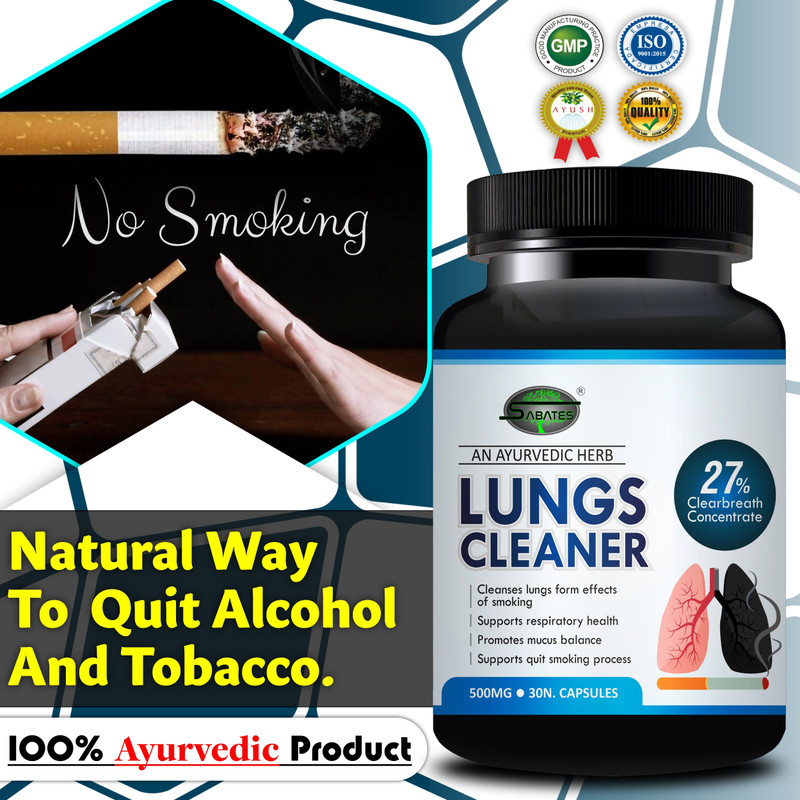 Sabates Lungs Cleaner | Ayurvedic Formula Smokers Cleanses & Purifies Lungs Blood(30 Capsules)