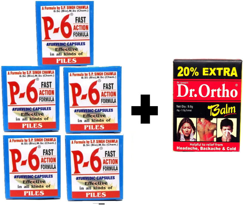 P-6 Capsule for all type piles and Balm(120 Capsules, 9.6 g)