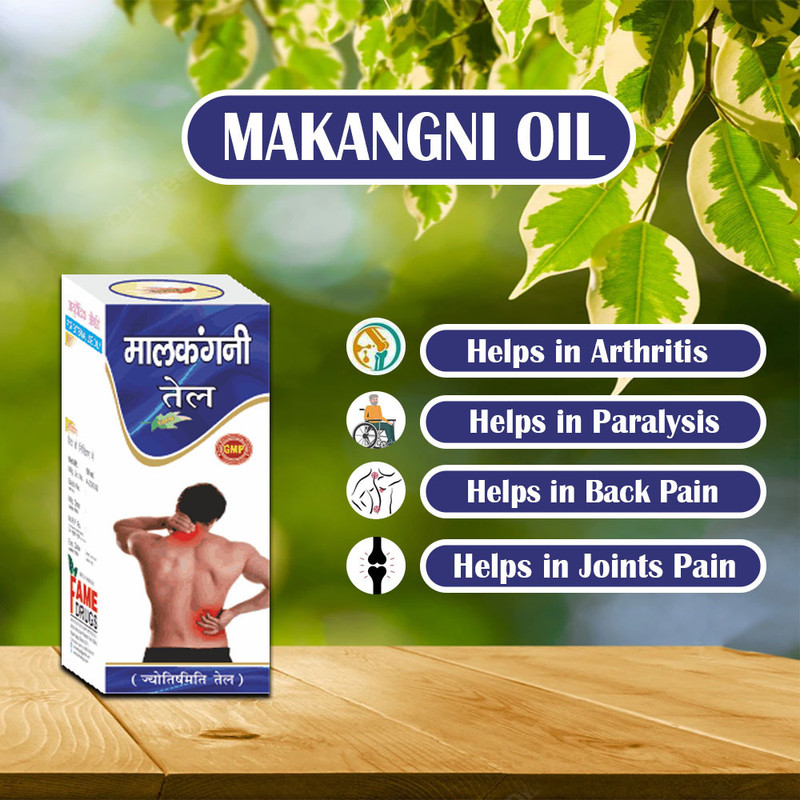 Fame Drugs Malkangni Oil For Massage For Paralyzed, Arthritis Pain, Back Pain Relief 60 Ml(Pack of 2, 60 ml)