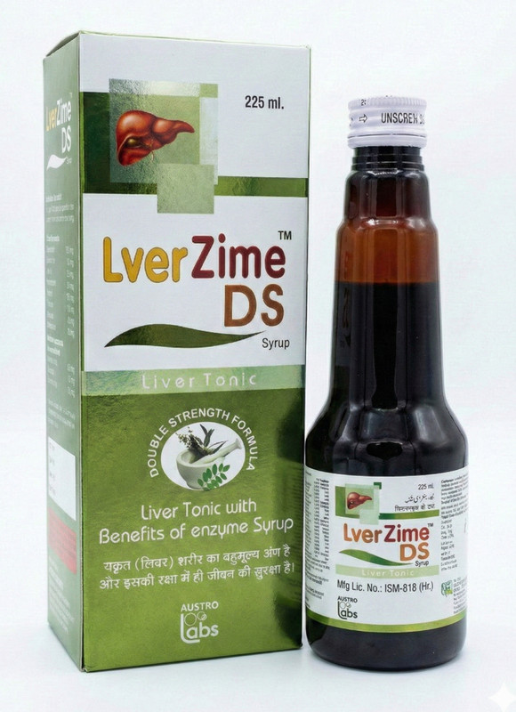Lverzime DS Syrup Austro labs - Double Strength Liver Tonic with Enzyme Benefits(225 ml)