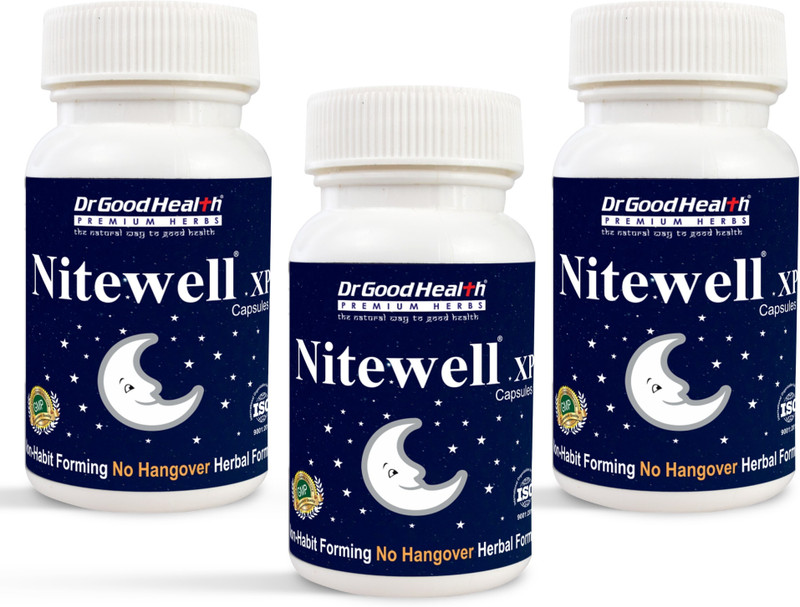 HindBio Nitewell Xp Helps Improve Sleep Quality Non Habit Forming Pack of 1, 30 Capsules(30 Capsules)