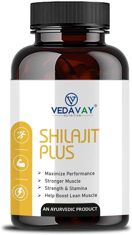 Vedavay Shilajit Plus | Purest Shilajit Support Strength, Immune, Stamina | 60 Capsules(60 Capsules)