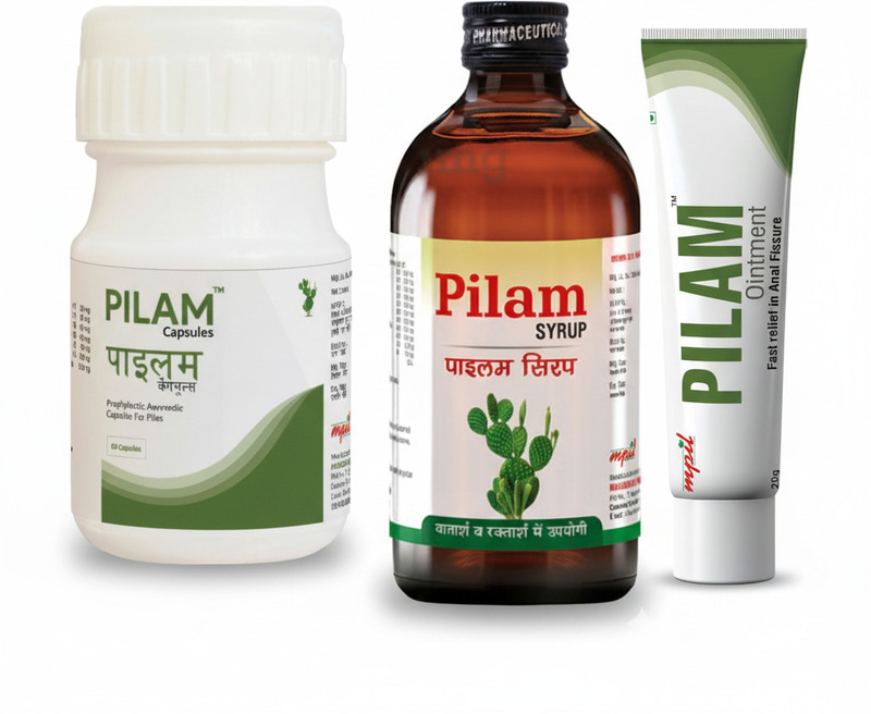 mpil Complete Piles Care Kit: Relief for Hemorrhoids, Fissures & Piles(Pack of 3, 200 ml, 60 Tablets, 20 g)