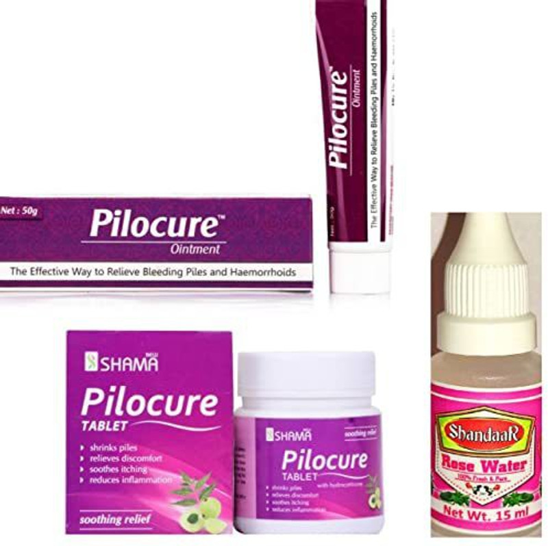 New Shama Pilocure ointment (50gm pack of 3) and pilocure tablet (60 tablet Pack of 3 )(Pack of 3, 475 g)