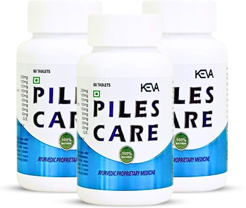 KEVA Piles Care for Haemorrhoid & Piles Stop Tablet Relief in Bleeding & Constipation(Pack of 3, 180 Tablets)