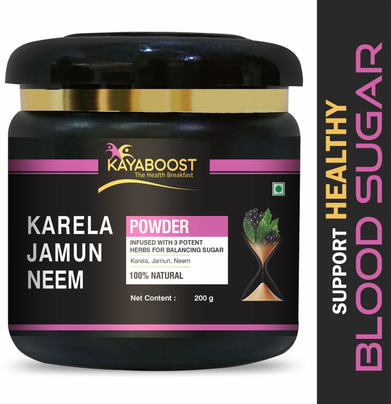 KAYABOOST Ayurvedic Jamun Neem Karela Powder - Helps Control Blood Sugar Level(200 g)