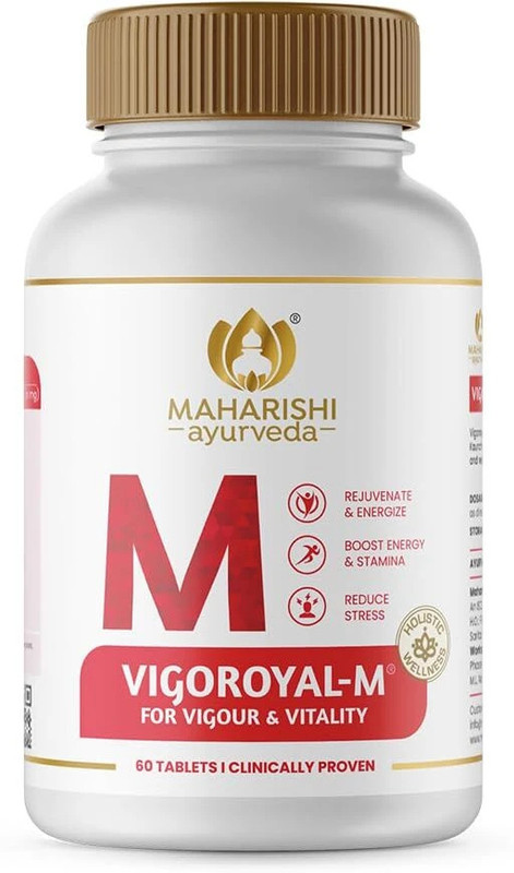 MAHARISHI ayurveda Vigoroyal M Shilajit Tablets, Infused with Original Shilajit, Natural Shilajeet(60 Tablets)