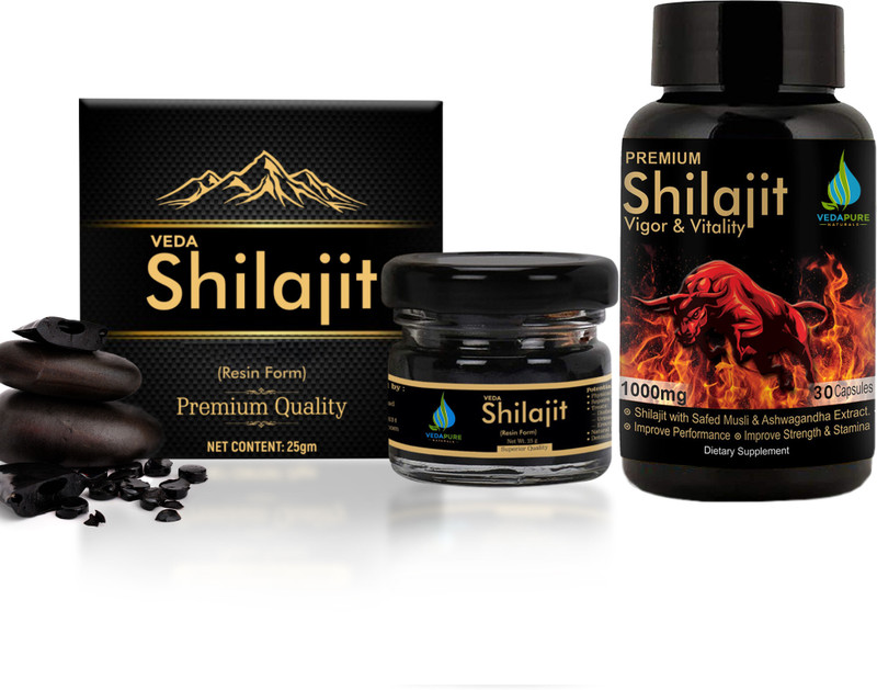 Vedapure Resin with Premium Shilajit 30 Capsules(25 g)