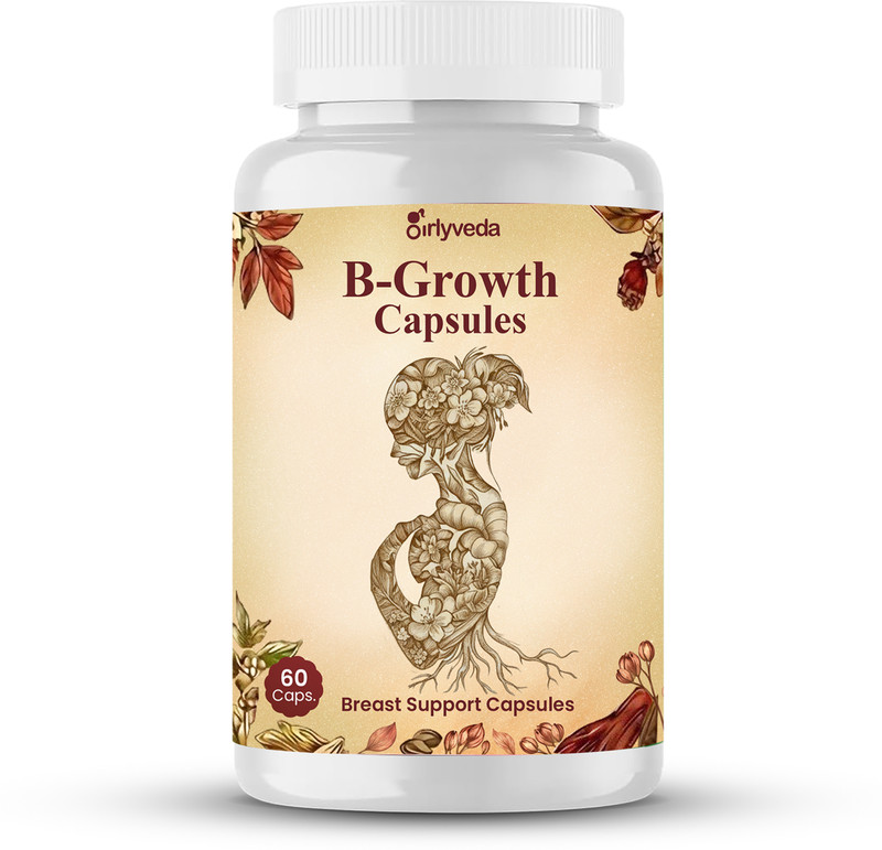 Girlyveda B-Growth Capsules for Women, Ayurvedic Support for Breast Firmness(60 Capsules)