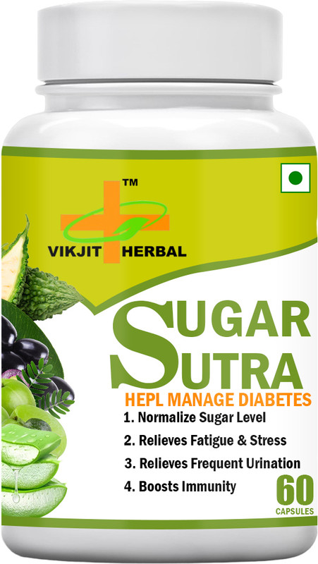 VIKJIT HERBALS SUGAR SUTRA CAPSULE HELP MANAGE DIABETES(60 Capsules)