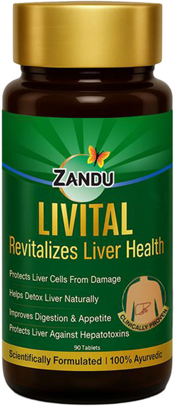 ZANDU Livital Liver Tablet,Clinically Proven for Liver Detox&Health Support in 2 Month(90 Tablets)